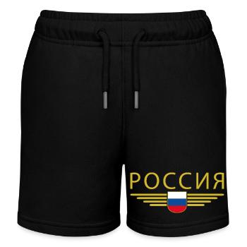 T-shirt Russie – Fierté et tradition - Short de jogging enfant bio Stanley/Stella - noir - Devant