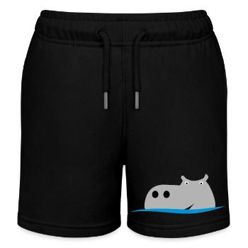 Nilpferd - Kinder Organic Joggingshorts Mini Bolter von Stanley/Stella - Schwarz - Vorne
