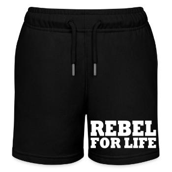 Rebel for life - Short de jogging enfant bio Stanley/Stella - noir - Devant