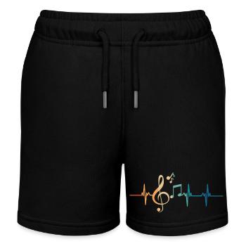Herzschlag-Musik - Kinder Organic Joggingshorts Mini Bolter von Stanley/Stella - Schwarz - Vorne