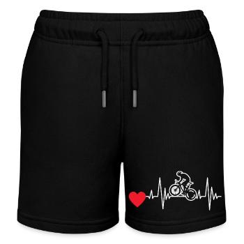 Cycling Bicycle Cyclist Cyclist Cycling - Kids Organic Sweat Shorts by Stanley/Stella - black - Front