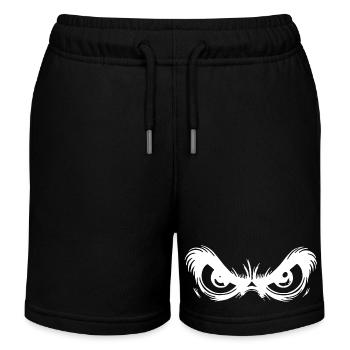 Grimmige Augen mit starrem Blick - Kinder Organic Joggingshorts Mini Bolter von Stanley/Stella - Schwarz - Vorne