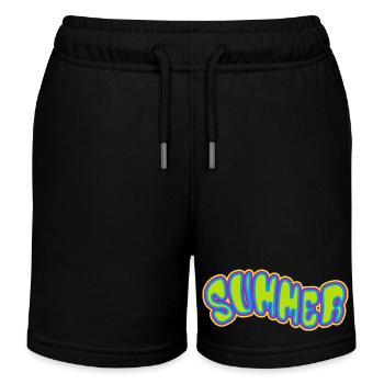 Summer - sun - holiday - good mood - Kids Organic Sweat Shorts by Stanley/Stella - black - Front