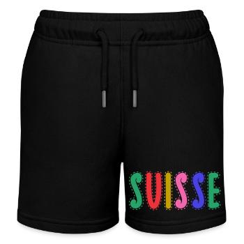 SUISSE. PAYS - Short de jogging enfant bio Stanley/Stella - noir - Devant
