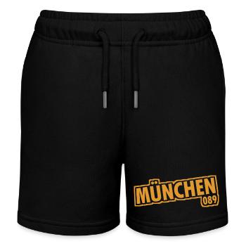 München - 089 - Bayern - Isar - bayrisch - Kinder Organic Joggingshorts Mini Bolter von Stanley/Stella - Schwarz - Vorne