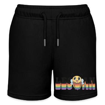 Les Bee An - Fierté lesbienne LGBT - Mais d’abord, - Short de jogging enfant bio Stanley/Stella - noir - Devant