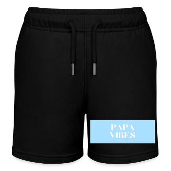 papa vibes - Kinder Organic Joggingshorts Mini Bolter von Stanley/Stella - Schwarz - Vorne