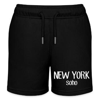 New York - Soho - USA - America - NYC - Kids Organic Sweat Shorts by Stanley/Stella - black - Front
