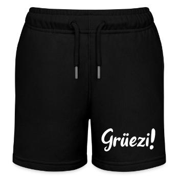 Grüezi - Schweiz - Switzerland - Swiss - Suisse - Kinder Organic Joggingshorts Mini Bolter von Stanley/Stella - Schwarz - Vorne