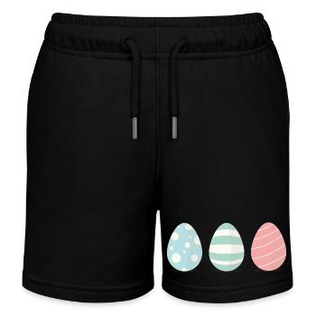 Drei Ostereier - Kinder Organic Joggingshorts Mini Bolter von Stanley/Stella - Schwarz - Vorne