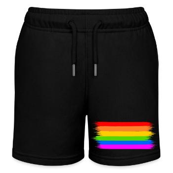 Regenbogen Regenbogenfahne - Kinder Organic Joggingshorts Mini Bolter von Stanley/Stella - Schwarz - Vorne