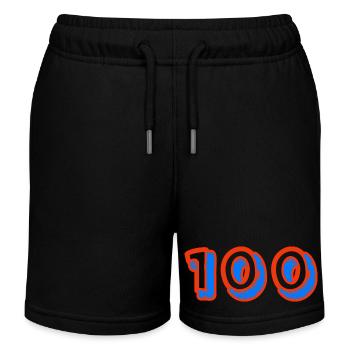100. 100 YEARS. 100th ANNIVERSARY. 100 BIRTHDAY - Kids Organic Sweat Shorts by Stanley/Stella - black - Front