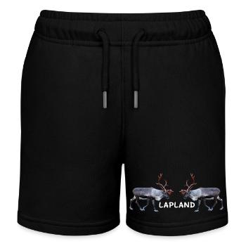 Lapland reindeer pair with text motifs - Kids Organic Sweat Shorts by Stanley/Stella - black - Front