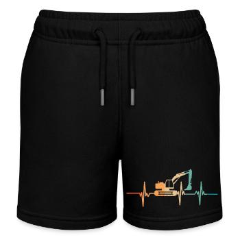 Bagger-Herzschlag - Kinder Organic Joggingshorts Mini Bolter von Stanley/Stella - Schwarz - Vorne