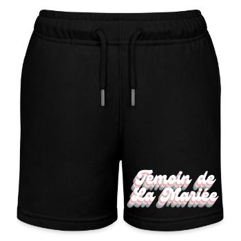 Retro bridal best man - matching tshirt - Kids Organic Sweat Shorts by Stanley/Stella - black - Front