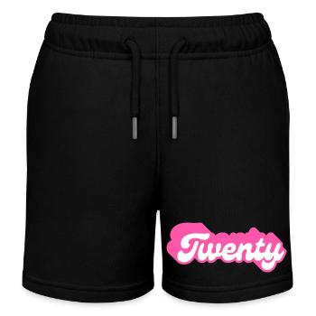 Twenty birthday - 20th birthday retro pink - Kids Organic Sweat Shorts by Stanley/Stella - black - Front