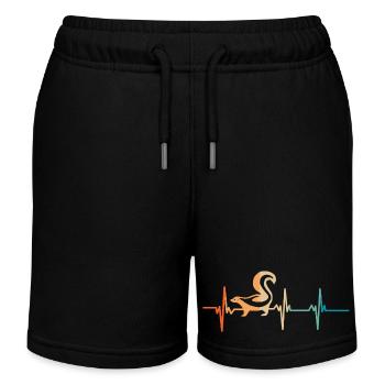 Heartbeat Skunk - Kids Organic Sweat Shorts by Stanley/Stella - black - Front