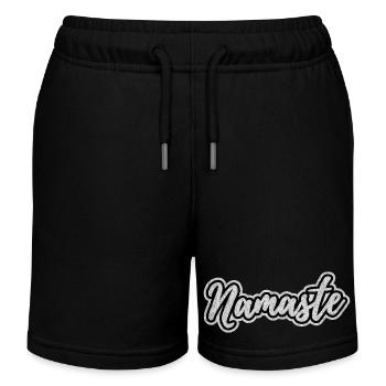 Namaste Blanc (Vieilli) - Short de jogging enfant bio Stanley/Stella - noir - Devant