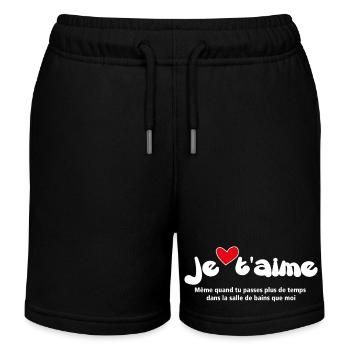JE T'AIME T-Shirt - Lustige Zitate NEU 26 - Kinder Organic Joggingshorts Mini Bolter von Stanley/Stella - Schwarz - Vorne