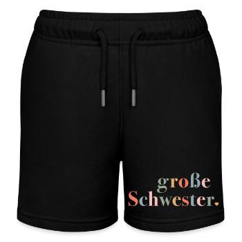 Grande Soeur - Cadeau de naissance pour fille - Short de jogging enfant bio Stanley/Stella - noir - Devant
