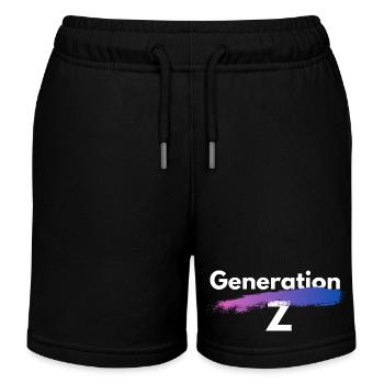 Generation Z - Kinder Organic Joggingshorts Mini Bolter von Stanley/Stella - Schwarz - Vorne