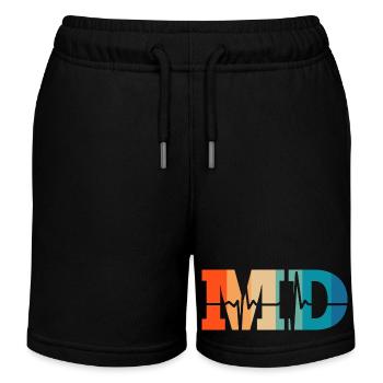 Battement de cœur rétro medical doctor - Short de jogging enfant bio Stanley/Stella - noir - Devant