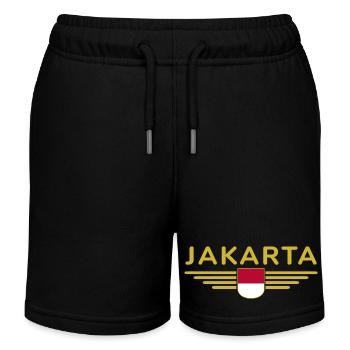 Indonesien Jakarta Fan Outfit Design T Shirt - Kinder Organic Joggingshorts Mini Bolter von Stanley/Stella - Schwarz - Vorne