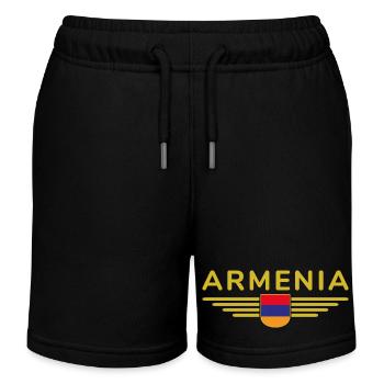 Armenien Fanartikel – Kultur erleben - Kinder Organic Joggingshorts Mini Bolter von Stanley/Stella - Schwarz - Vorne