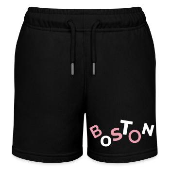 Souvenir Boston violet - Short de jogging enfant bio Stanley/Stella - noir - Devant