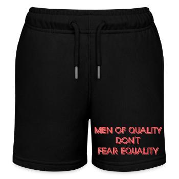 Les hommes de qualité ne craignent pas l’égalité Graphique - Short de jogging enfant bio Stanley/Stella - noir - Devant
