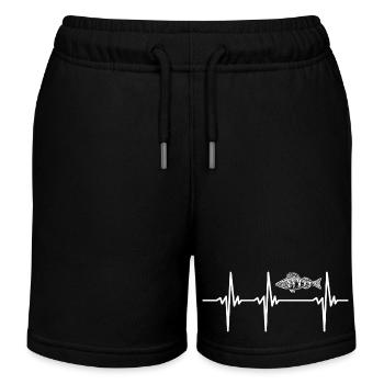 Herzschlag für Barsche und Raubfische - Kinder Organic Joggingshorts Mini Bolter von Stanley/Stella - Schwarz - Vorne