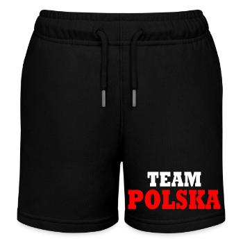 Team polska - Short de jogging enfant bio Stanley/Stella - noir - Devant