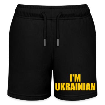 Im ukrainian - Kids Organic Sweat Shorts by Stanley/Stella - black - Front