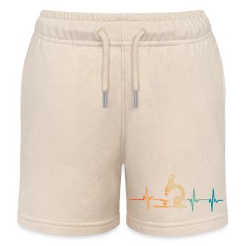 Microscope heartbeat - Kids Organic Sweat Shorts by Stanley/Stella - soft Ecru - Front