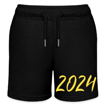 2024 Silvester Neujahr gelb - Kinder Organic Joggingshorts Mini Bolter von Stanley/Stella - Schwarz - Vorne