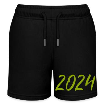 2024 Silvester Neujahr grün - Kinder Organic Joggingshorts Mini Bolter von Stanley/Stella - Schwarz - Vorne