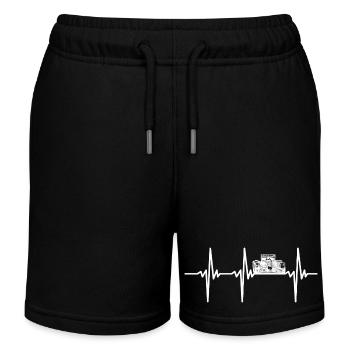 Herzschlag für schnelle Rennwagen - Kinder Organic Joggingshorts Mini Bolter von Stanley/Stella - Schwarz - Vorne
