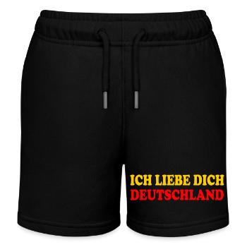 ich liebe dich deutschland - Kinder Organic Joggingshorts Mini Bolter von Stanley/Stella - Schwarz - Vorne