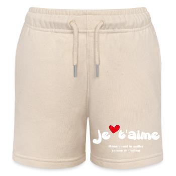 JE T-AIME T-Shirt - Citations amusantes pour la paire 19 - Short de jogging enfant bio Stanley/Stella - écru doux - Devant