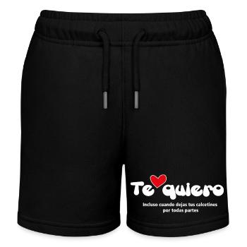 "ICH LIEBE DICH" - Lustige Zitate Paare 15 - Kinder Organic Joggingshorts Mini Bolter von Stanley/Stella - Schwarz - Vorne