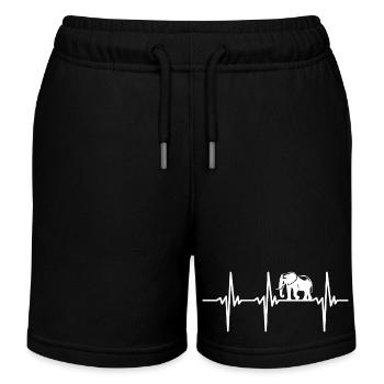 Herzschlag für die sanften Riesen Elefanten - Kinder Organic Joggingshorts Mini Bolter von Stanley/Stella - Schwarz - Vorne