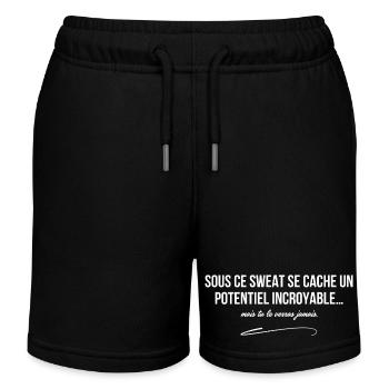 Sous ce sweat se cache un potentiel incroyable - Short de jogging enfant bio Stanley/Stella - noir - Devant