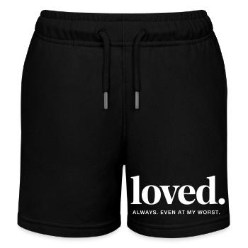 Always loved even the worst Christian - Kids Organic Sweat Shorts by Stanley/Stella - black - Front