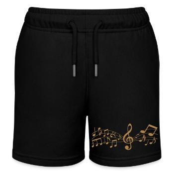 Melodie Musik Noten - Kinder Organic Joggingshorts Mini Bolter von Stanley/Stella - Schwarz - Vorne