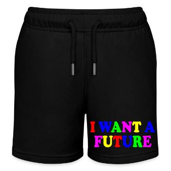 I want a future - Kids Organic Sweat Shorts by Stanley/Stella - black - Front