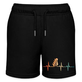 Heartbeat Gitarre - Kinder Organic Joggingshorts Mini Bolter von Stanley/Stella - Schwarz - Vorne