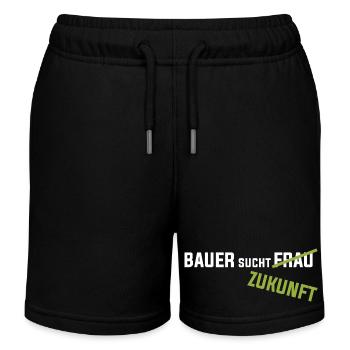 Bauer sucht Zukunft Landwirt Bauern Demo Protest - Kinder Organic Joggingshorts Mini Bolter von Stanley/Stella - Schwarz - Vorne
