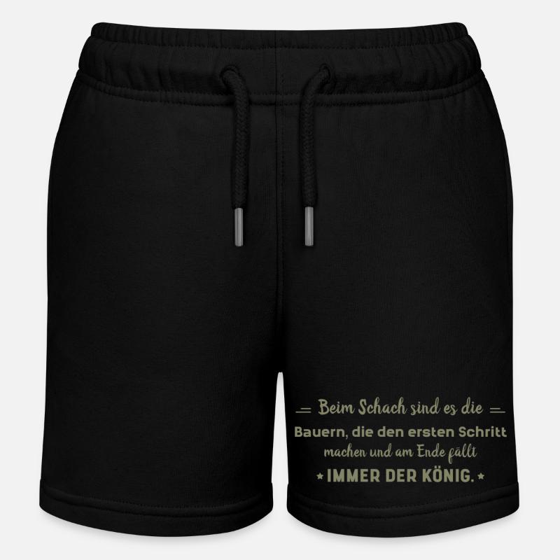 dictons drôles Farmer vs. Roi - Short de jogging enfant bio Stanley/Stella - noir