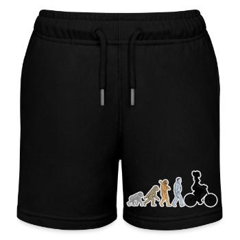 Evolution Bike Female Black Grunge - Kids Organic Sweat Shorts by Stanley/Stella - black - Front