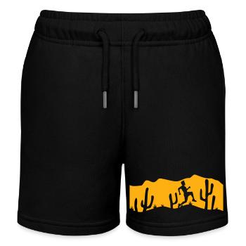 Kakteen Wüste Mann Rennt Schnell Lustig Laufen Fun - Kinder Organic Joggingshorts Mini Bolter von Stanley/Stella - Schwarz - Vorne